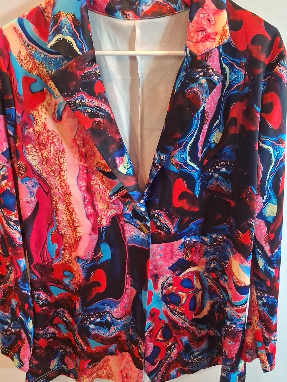 Vibrant Abstract Print Blazer - Multicolor